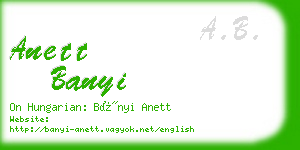 anett banyi business card